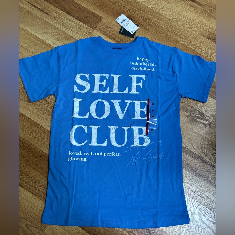 Grayson Threads XS Blue “Self Love Club” T Shirt  Women’s Size X-Small